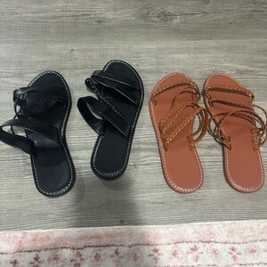 SHEIN Black and Brown Women's Sandals Set